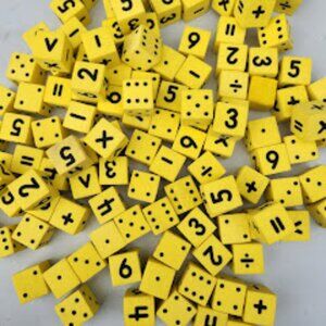 Koplow Games Foam Spot & Number Dice Yellow Math Mathematics Manipulatives  Idea